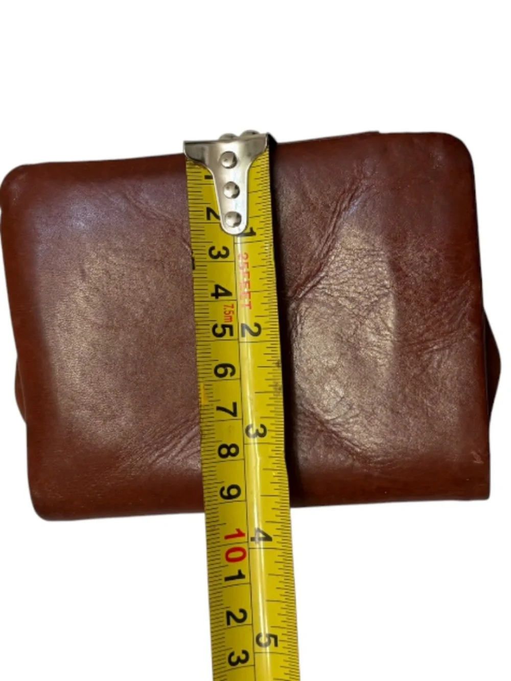 Hobo brown kisslock foldable compact brown leather wallet